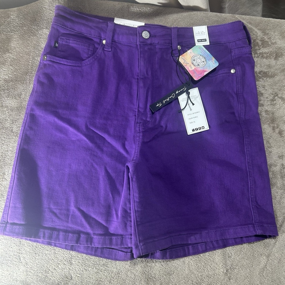 Judy Blue Shorts Women's XL Purple High Waist Stretch Denim NWT JB150268